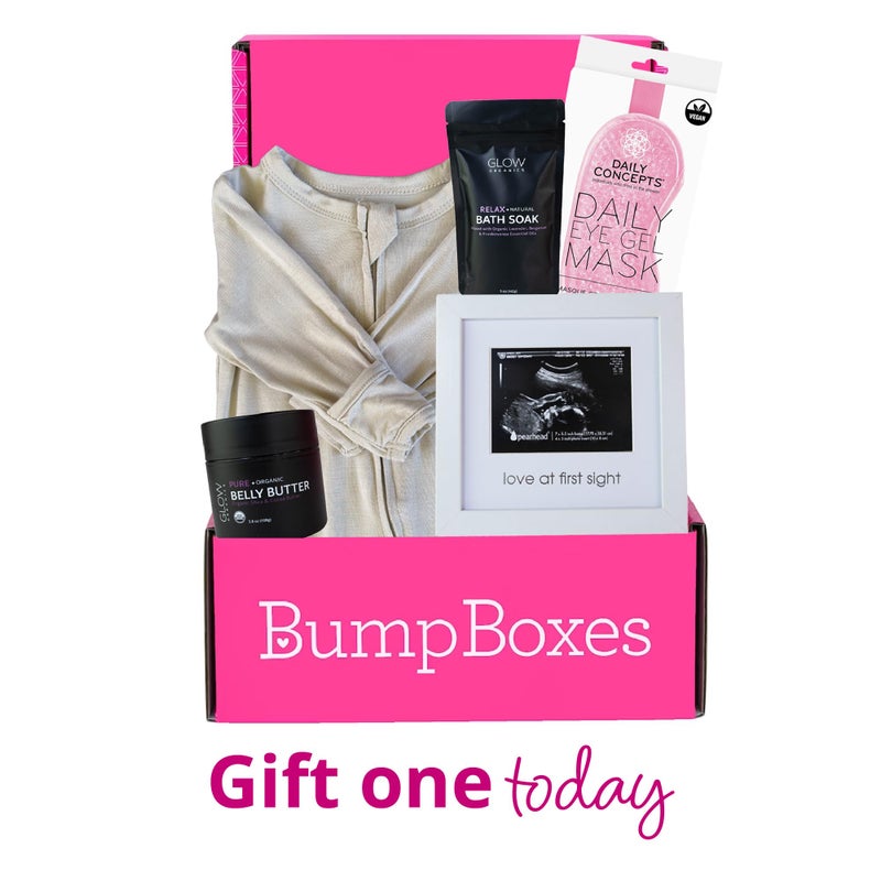 Bump Boxes 2nd Trimester Gift Set, Complete Pregnancy Care Package with Belly Butter, Bath Soak, Baby Footed Sleeper, Sonogram Frame and Eye Mask - Image 5